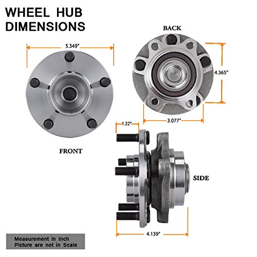 AKKON - for 2003-2007 G35 | 2003-09 350Z Set of 2 Front Wheel Hub & Bearing & 5 Lug 513268 Complete Assembly