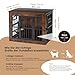 Gardner Pet Hundekäfig Möbel, 83cm Hundebox für Zuhause, Moderne Hundehütte Indoor mit 3 Türen und verstellbaren Näpfen, Hundehaus aus Metall und Holz für mittlere Hunde, 83x58x65 cm, Vintagebraun