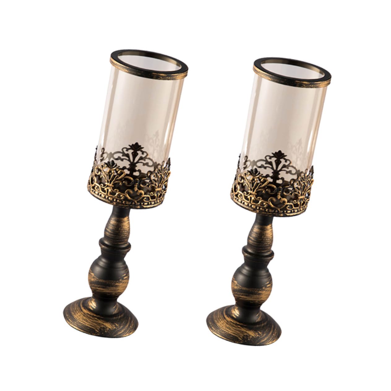Candelabro de Metal Dorado, 2 Piezas, Estilo Creativo | Acabado Romántico y Delicado, Reutilizable para Cocina y Salón, Pieza Decorativa para Bodas y Hoteles