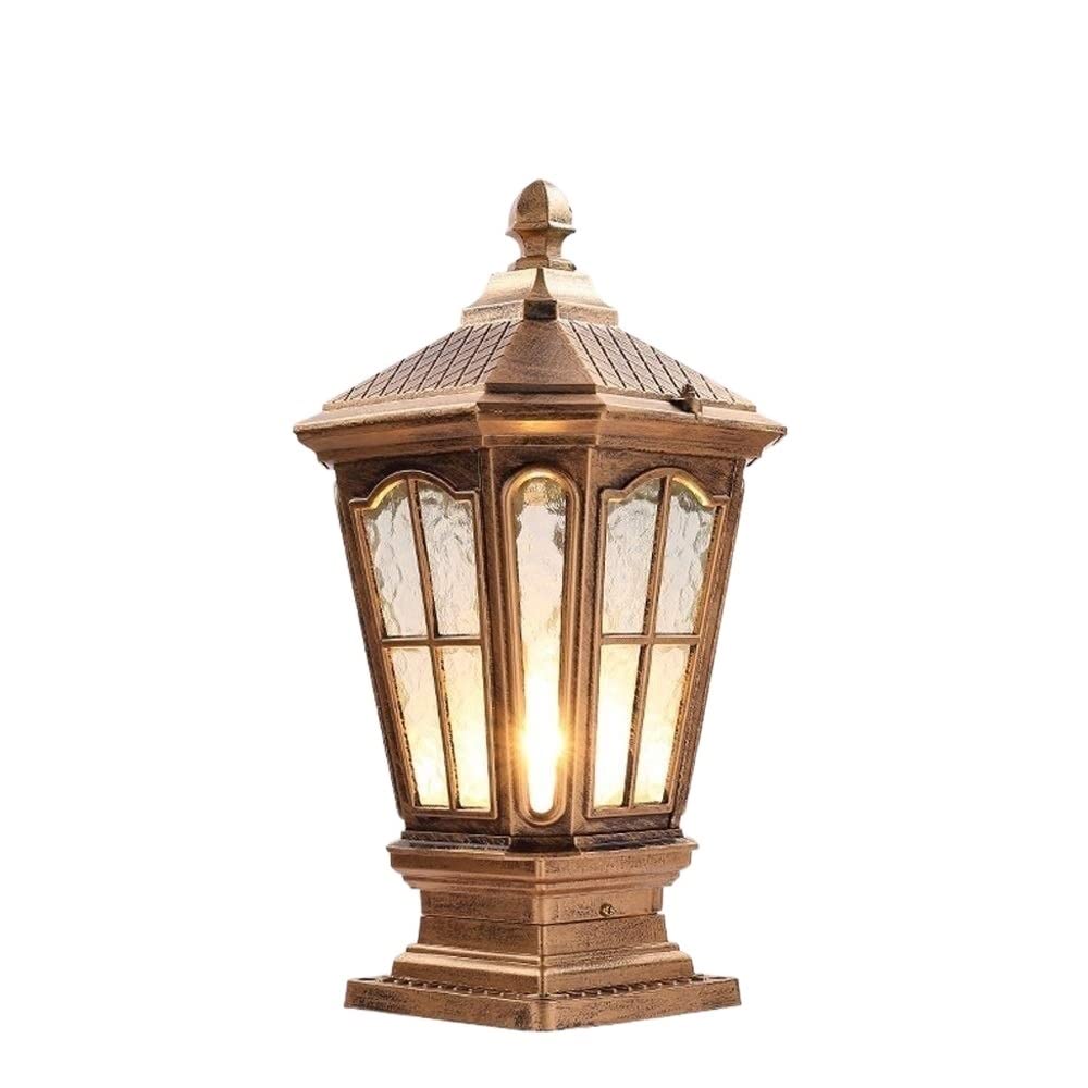 Lanterne européenne E27 carrée style américain pour pilier de prestige