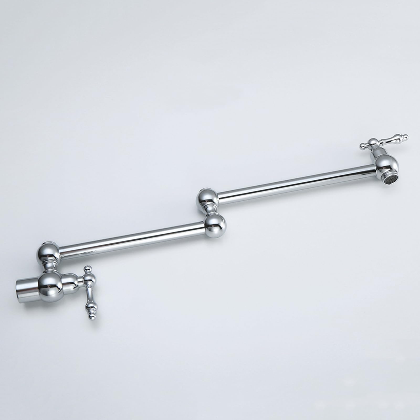Faucet Rubinetto da Cucina a Parete e Retrattile, a Doppia Maniglia Fredda, Oro Spazzolato