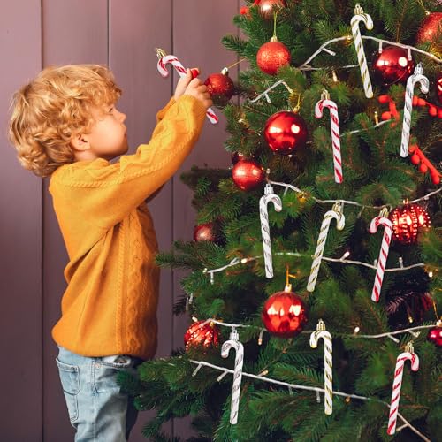 Christmas Candy Cane Decorations - Plastic Candy Canes, Tree Hanging Ornaments for Winter Holiday Home Decor - Image 3