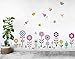 Runtoo Pegatinas de Pared Flores Stickers Adhesivos Vinilo Ventanas Cristal Macetas Mariposas Decorativas Infantiles Habitacion Bebe
