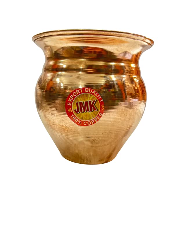 HARJEE Handmade Copper Pooja Copper Kalash Tamba Ka Lota Matka Pot Puja