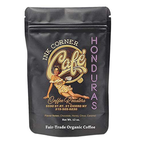 Ink Corner Cafe Organic Roasted Whole Bean Coffee Honduras Responsibly Sourced Gourmet Single Origin Fair Trade (Medium Roast, 2lbs)