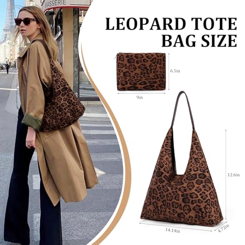 Bolso tote grande vintage para mujer marrón miniatura 6