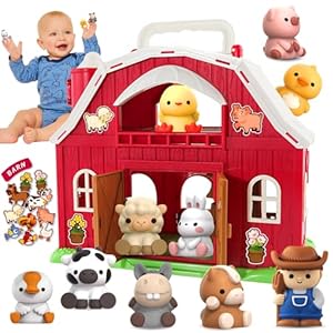 Toddler Toys For 1 2 3 Years Old Boys And Girls, Big Barn Toy With Farm Animal, Toddler Educational Montessori Toys, Farm Pretend Playset Toy, Christmas Birthday Gift For Toddler Baby Boys Girls