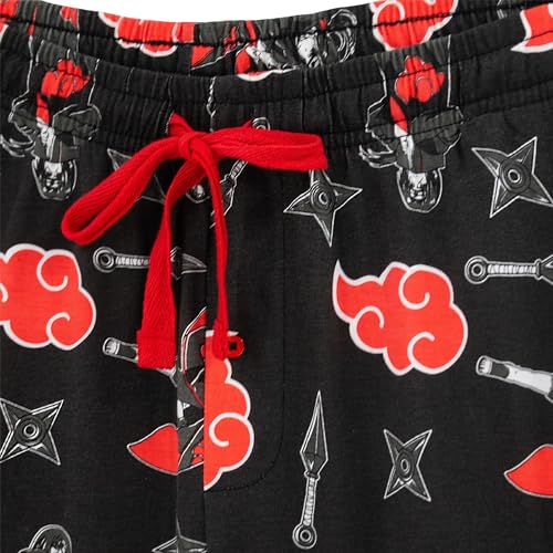 Ripple Junction Naruto Shippuden Men's Lounge Pants Akatsuki Itachi Kunai Shuriken All Over Print Anime Officially Licensed4