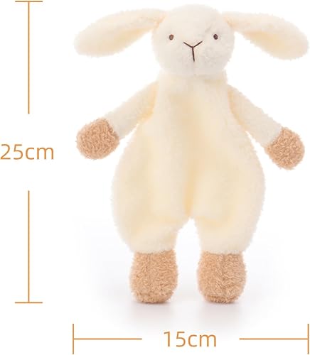 Miniatura 8 de Apricot Lamb Manta de seguridad de animales de peluche, conejo blanco, manta de personaje para guardería, manta de lujo para acurrucarse (conejo
