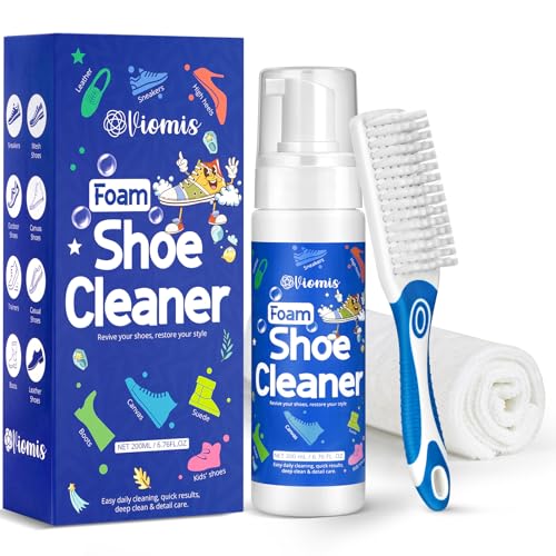 Viomis Shoe Cleaner, 6.76oz Professional Foam Sneaker cleaning kit with Brush & Microfiber Towel -...