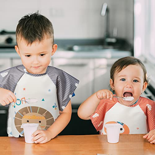 image for R HORSE 5Pcs Short Sleeved Bib for Baby Toddlers Waterproof Sleeved Bi