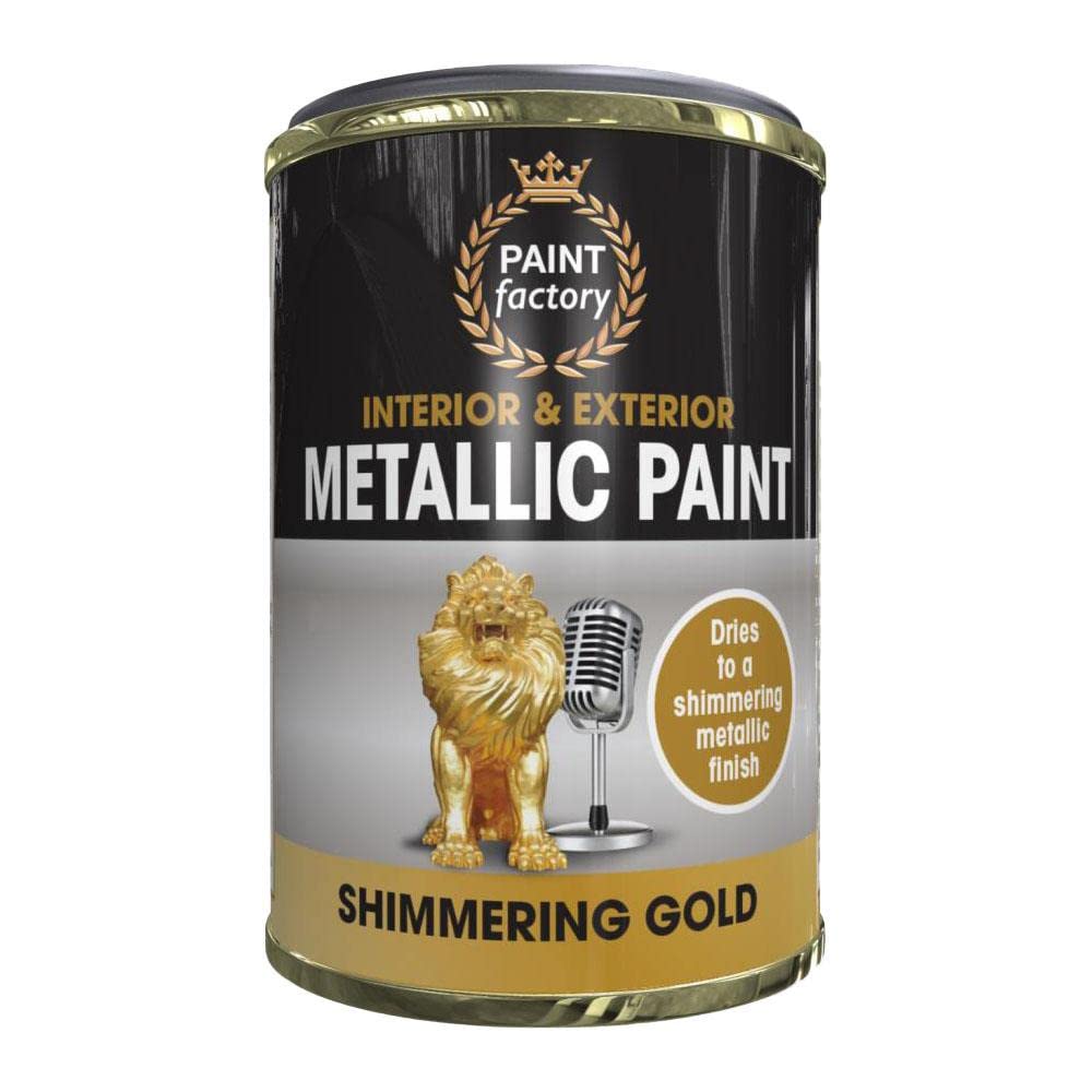 Classic Signature - All Purpose Tin Paint 300ml Quick and Fast Drying and Excellent Coverage for Metal, Wood, Plastic and More for Interiro and Exterior (1 x Pack, SHIMMERING GOLD)