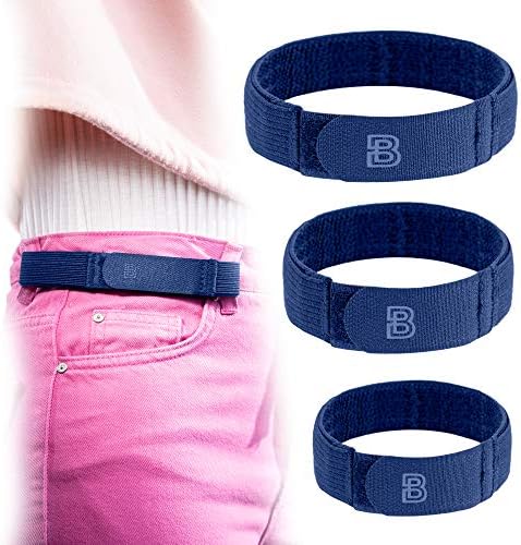 BeltBro For Women No Buckle Elastic Belt — 3 Pack (S, M, L) — Fits 1 Inch Belt Loops, Easy To Use