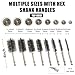 MAXMAN Stainless Steel Bore Brush, 8pcs Wire Brush for Drill, Durable Metal Bristles Twisted, 8 Size Set Multiple Diameter Options, 1/4 Inch Hex Shank, for Power Drill Impact Driver & Tube Cleaning