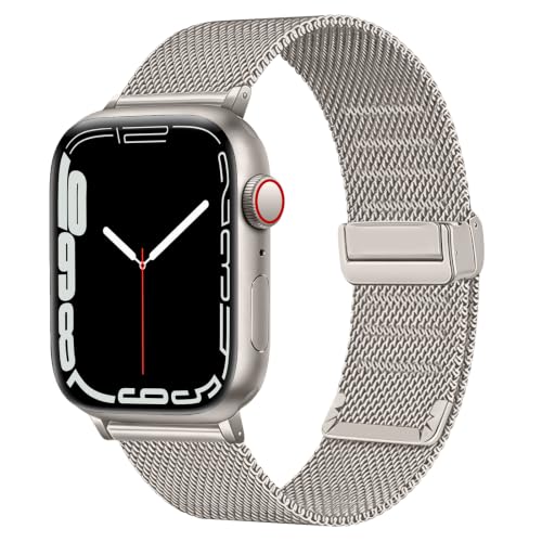 HAYONLIY Apple Watch 38/40/41/42/44/45/46/49mm �ɑΉ� �o���h �}�O�l�b�g�� ���^�����b�V���X�g���b�v �X�e�����X�� �A�b�v���E�H�b�` Series 11/10/9/8/7/6/5/4/3/2/1/SE