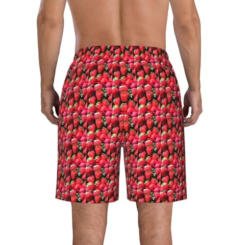 Fresh Strawberry Print Stylish Beach Shorts Swim Trunks Lightweight Breathable Summer Outdoor Activities3