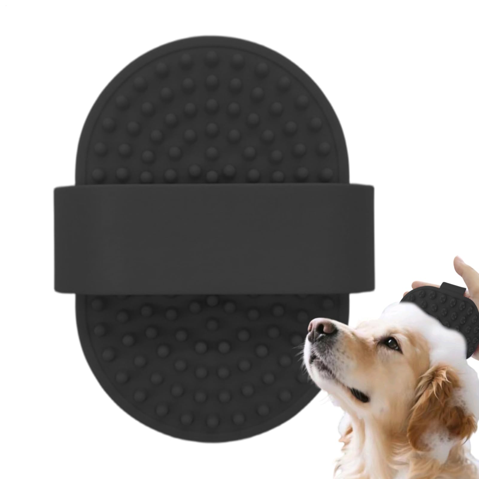 Dog Scrubber for Bath - Massage Pet Grooming Supplies - Dog Bath Scrubber for Long Short Haired Puppy