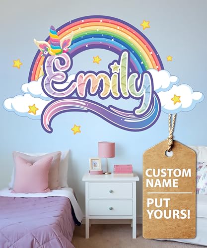 Vinilos Decorativos Unicornio Arcoíris Personalizado miniatura 1