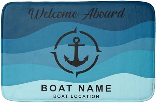 Miniatura 9 de Tapete personalizado de bienvenida a bordo de barco, tapete de puerta de ancla con nombre personalizado, alfombra de barco personalizada, alfombra