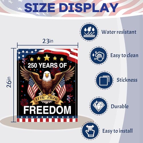 Image of 4th of July Patriotic Dishwasher Magnet Cover, 250 Years Anniversary Dishwasher Magnet Covers American Flag USA Dishwasher Sticker Summer Dish Washer Magnets Kitchen Refrigerator Fridge Panel Decal
