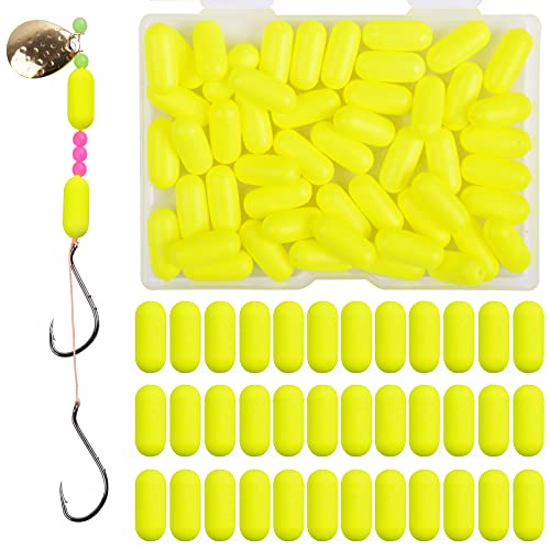 VATEICO Foam Floats Bullet Pompano Rig Surf Fishing Rig Making Kit Snell Floats Pompano Rig Accessories Bottom Rig Parts for Trout Catfish Walleye Yellow