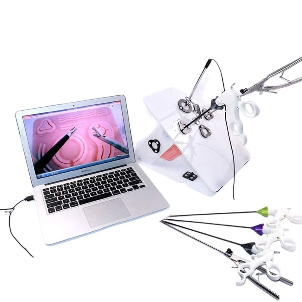 HUIO - Scatola di allenamento laparoscopico con fotocamera USB HD e 4 strumenti chirurgici, efficace per chirurgia laparoscopica