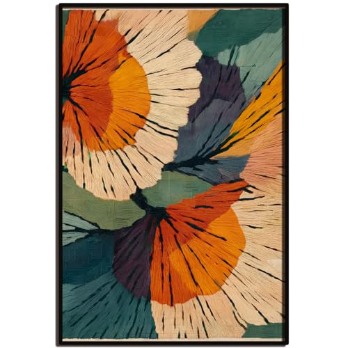 Abstract Floral Wall Art Mid-Century Modern Floral Art 16x24 Inch Unframed