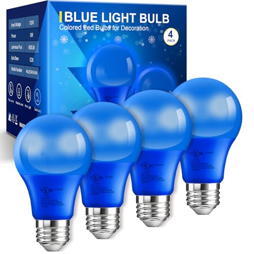 TJOY Blue Light Bulbs for Halloween Outdoor, Blue Led Colored Light Bulbs