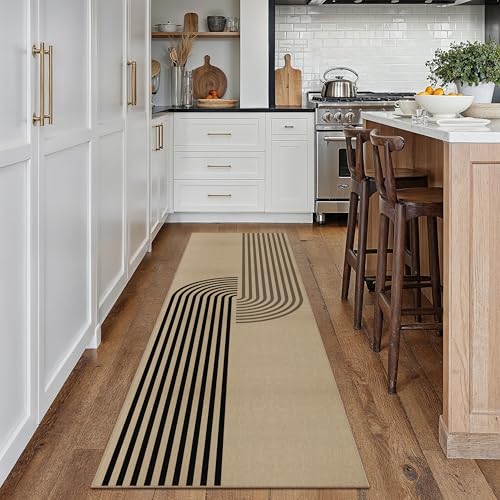 PureCozy 2x8 Rainbow Easy Jute Runner Rug Non Slip Hallway Kitchen Washable Outdoor Rug for Entryway Indoor Black Long Indoor Outdoor Carpet for Bedside Entry Front Door Porch 2' x 8' (Runne