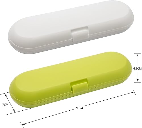 Estuche de viaje para cepillo de dientes eléctrico de plástico para Oral-B Pro Series, 2 paquetes (blanco y verde)
