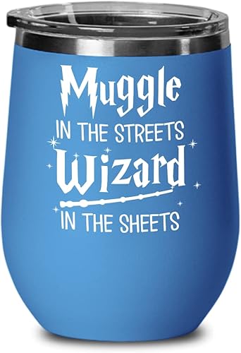 Miniatura 4 de Muggle In The Streets Wizard In The Sheets - Vaso de vino para los fanáticos, divertido Sorcerer Nerd Geek - Taza de café aislada de acero