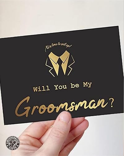 Miniatura 8 de Juego de 8 tarjetas de padrinos de boda, 6 piezas Will You Be My Groomsman y 2 piezas Will You Be My Best Man.