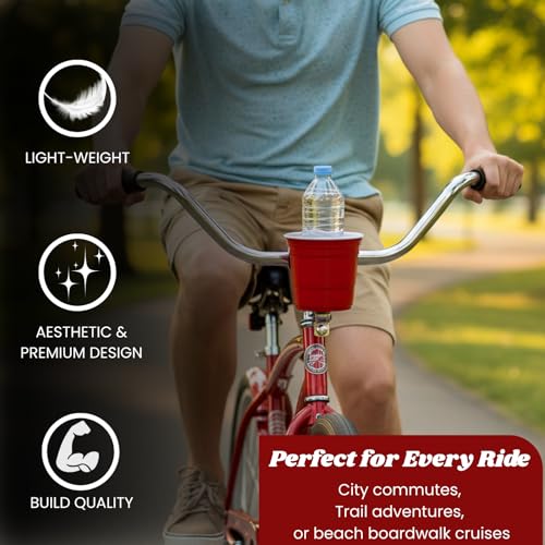 Bike Water Bottle Holder | Cup Holder for Bikes, Motorcycles, Scooters & Walkers | Handlebar Clamp, Durable ABS | Drink Holder for Adults, Ebikes, ATVs & Electric Scooters by Red Cup Living - Image 5