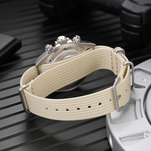 Image of TACTICAL FROG Nylon Watch Band 18mm 19 mm 20mm 22 mm 24 mm, Waterproof Military Watch Straps Replacement for Men Women, With Stainless Steel Buckle