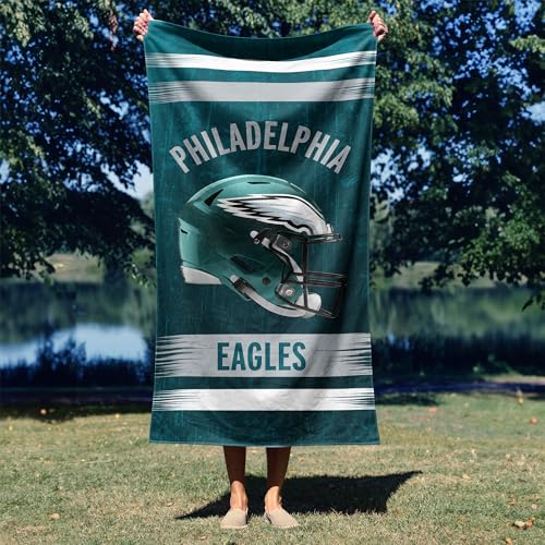 Image of Northwest NFL Philadelphia Eagles Microfiber Beach Towel, 30 x 60 Inches - Quick Dry, Sand Resistant, Lightweight, Highly Absorbent, Blitz Design