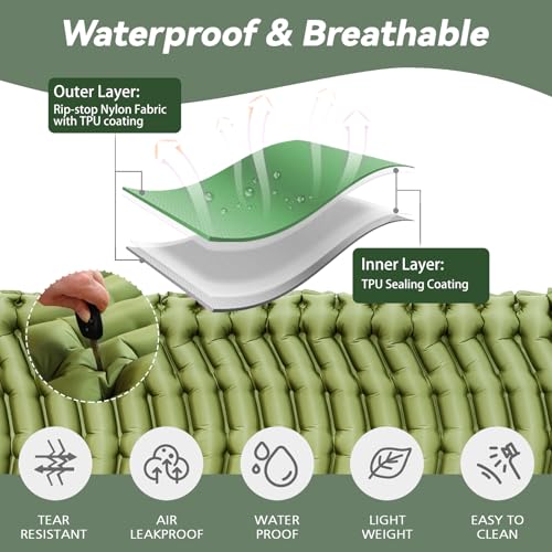 Pretyw Ultralight Sleeping Pad with Pillow