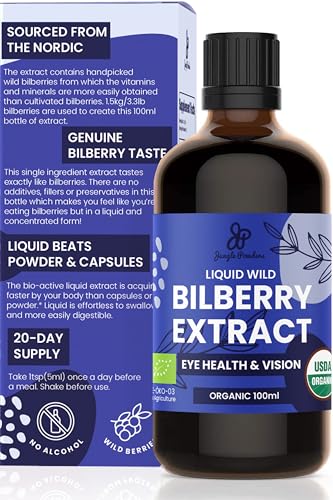 Jungle Powders Wild Bilberry Extract for Eyes 3.4oz Liquid