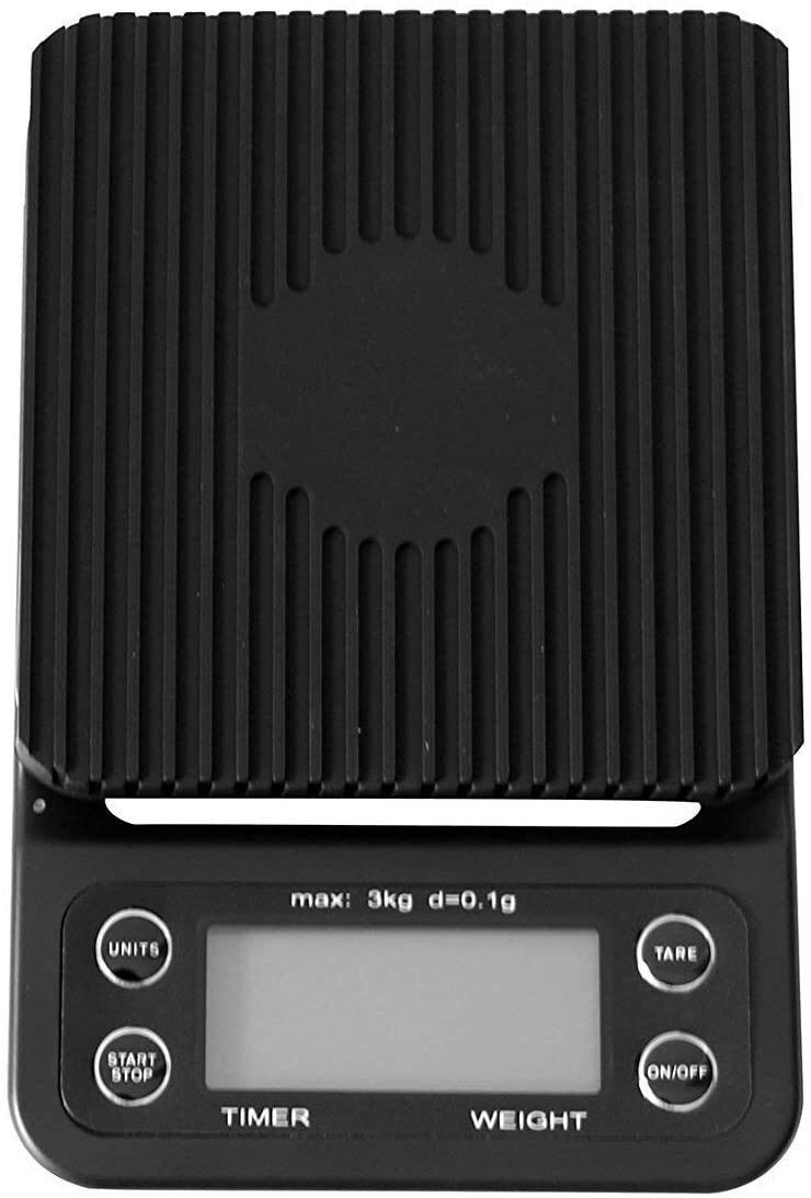 MRKU Balance à café numérique avec minuterie, 3000 g x 0,1 g, écran LCD de précision, Petite Balance électronique Portable pour la Cuisine à Domicile, Multifonction