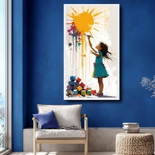 Toile pour chambre d'enfant sans cadre déco murale créative - 4