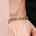 Taoqiao Men Gold Personalized Cuban Bracelet 7.5/8.5/9inch 18K Gold Plated Stainless Steel Figora Classic Hip Hop Gold Bracelet for Men