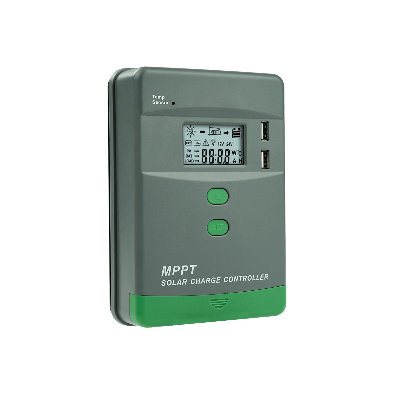 Buyweek 20A MPPT Solarladeregler – 12/24V, 60V PV, LCD, Bluetooth, Dual-USB – Für Off-Grid