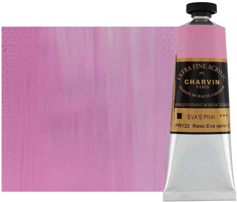 Charvin Extra Fine Professional Artist Acrylic Paint Colors, Nature Themed Hues, 60ml Eva's Pink