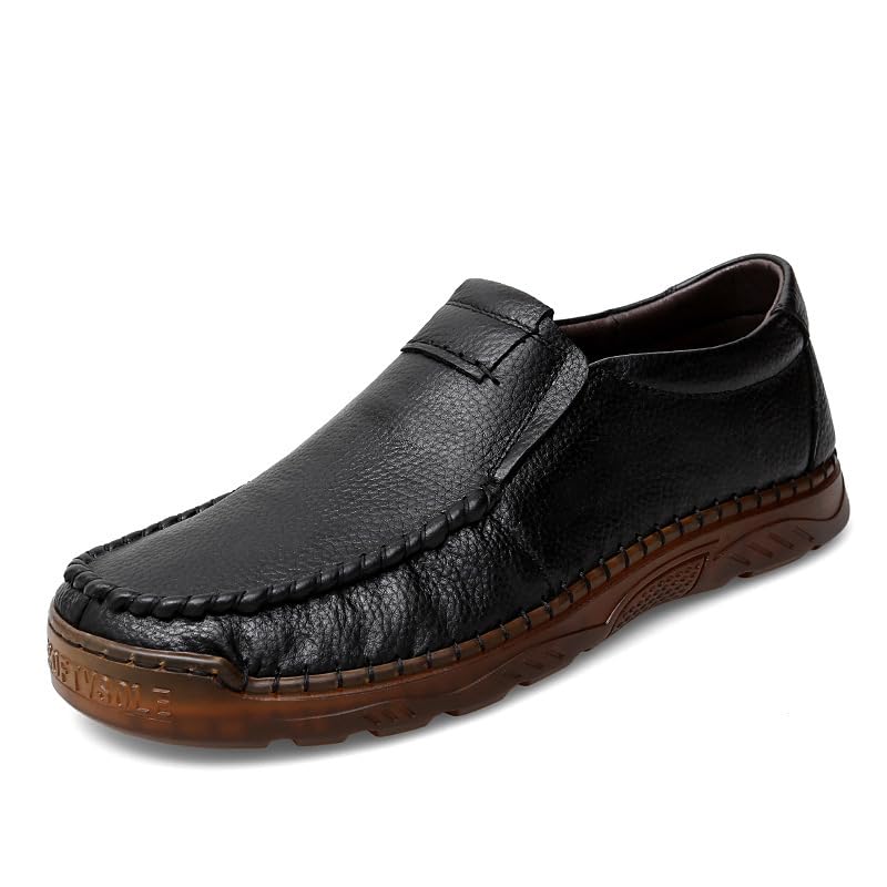 Style Gg82208 - Zapatos casuales de piel de vaca para hombre, Negro, 11.5