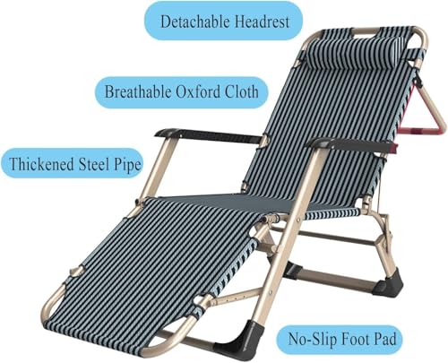 Chaise longue contre le mal de dos inclinable à gravité pliante pour jardin