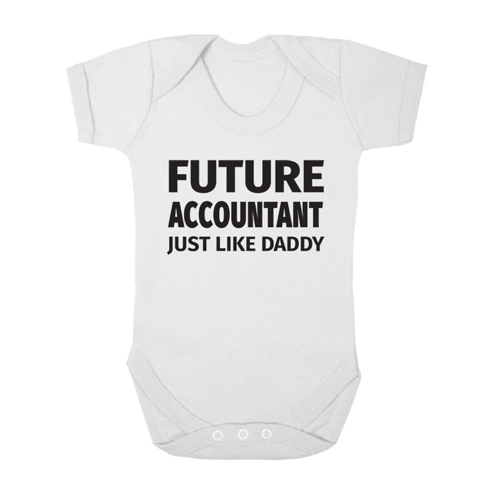 Future Accountant Just Like Daddy Cute Boys and Girls Baby Vest Bodysuit (White, 0-3 Months)