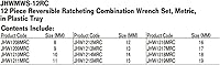 Vista 3 de Williams MWS-12RC Juego de llaves combinadas de trinquete reversibles métricas de 12 piezas