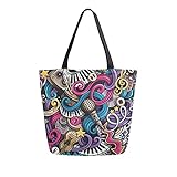 Tamaño espacioso: 13.5 x 5.1 x 15 pulgadas; longitud del asa: 24 pulgadas (61 cm); bolsa de mano grande, bolsas de compras plegables de gran tamaño que se pueden llevar en el hombro o como bolso