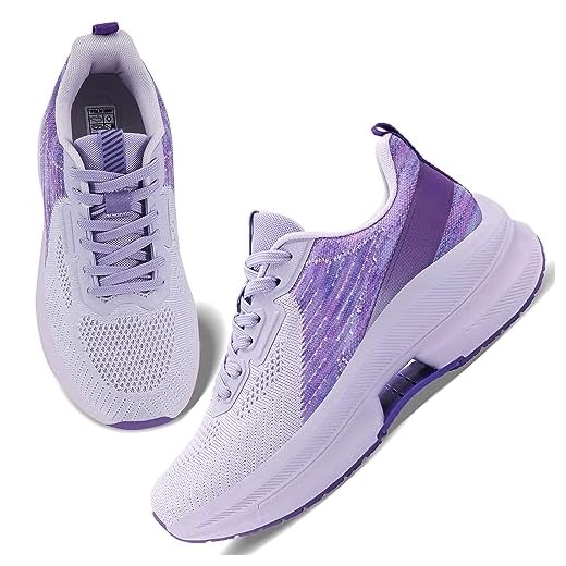 WONESION Womens Slip on Tennis Walking Sneakers Mesh Running Sport Walking Exercises Shoes D Purple