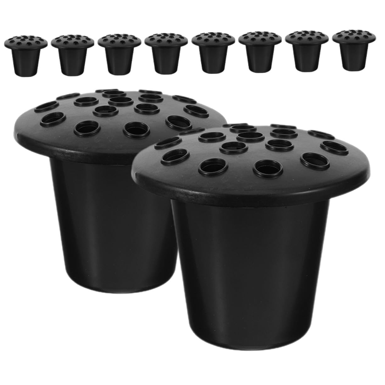 Lot de 10 Vases de Cimetière en Plastique avec Pique pour Fleurs de Tombe