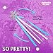 Butterfly Craze Sparkly Snowflake Fairy Wands Frozen Party Favors - 8-Pack Plastic Wands - Rhinestone Sparkle & Ribbon Tails - Ice Princess Dress-Up Accessory